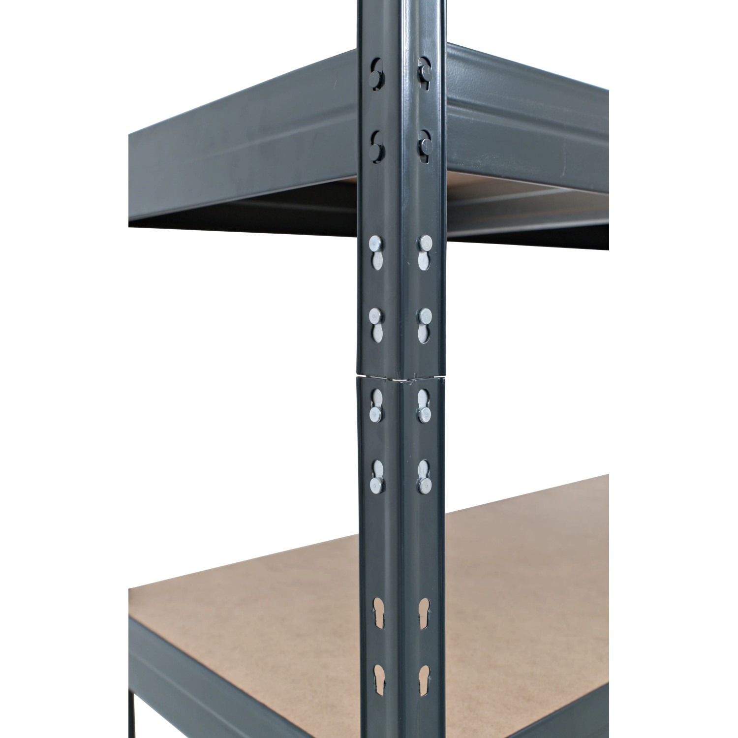 Detailansicht: Ar Shelving Schwerlast-Steckregal, 180x120x45cm, Anthrazit, mit HDF-Böden.