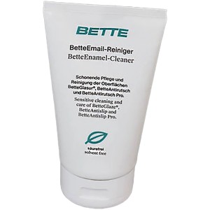 Bette Email-Reiniger in weißer Tube zur schonenden Kalkentfernung im Bad.