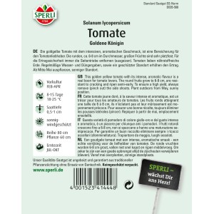Sperli Tomatensamen "Goldene Königin" für goldgelbe, aromatische Tomaten.