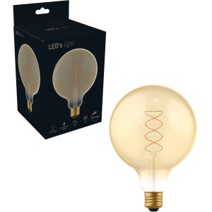 LED-Filament Leuchtmittel E27 Globe G125, 4W, warmweiß, dimmbar.