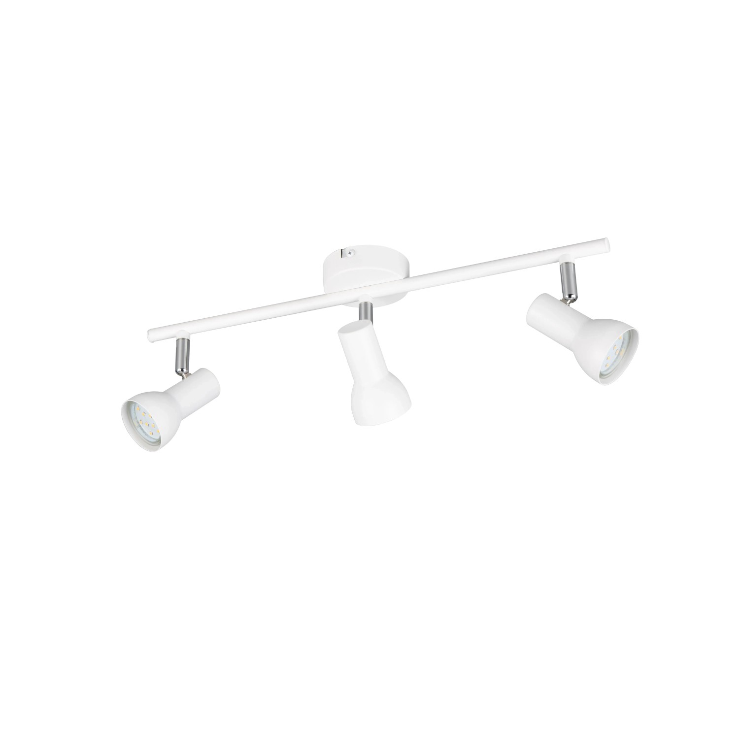 Weißer Reality Strahler Cantar mit drei Spots, ideal für Wohnräume und Küchen.