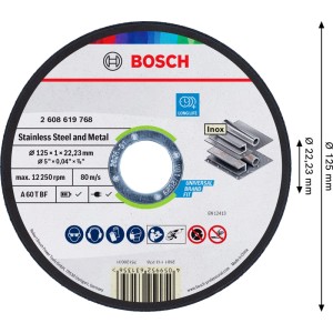 Bosch Trennscheibe Gerade Standard for Metal Ø 22,23 mm x 125 mm Schwarz