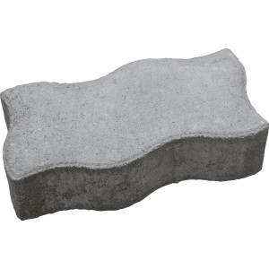 Grauer Pflasterstein Wellenverbund, 5x11,1x22,2 cm, für Gartenwege und Einfahrten.