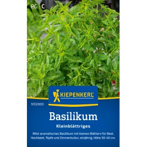 Kiepenkerl Basilikum Feinblättrig, einjährig. Aromatische Kräutersamen für Beet, Topf und Balkon.
