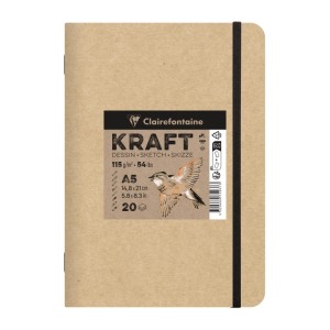 Clairefontaine Heft Kraftpapier A5 Braun 20 Blatt 115 g