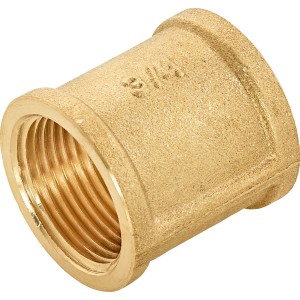 Messing Gewindemuffe 24,1 mm (Rp 3/4) für Heizung & Trinkwasserinstallation.