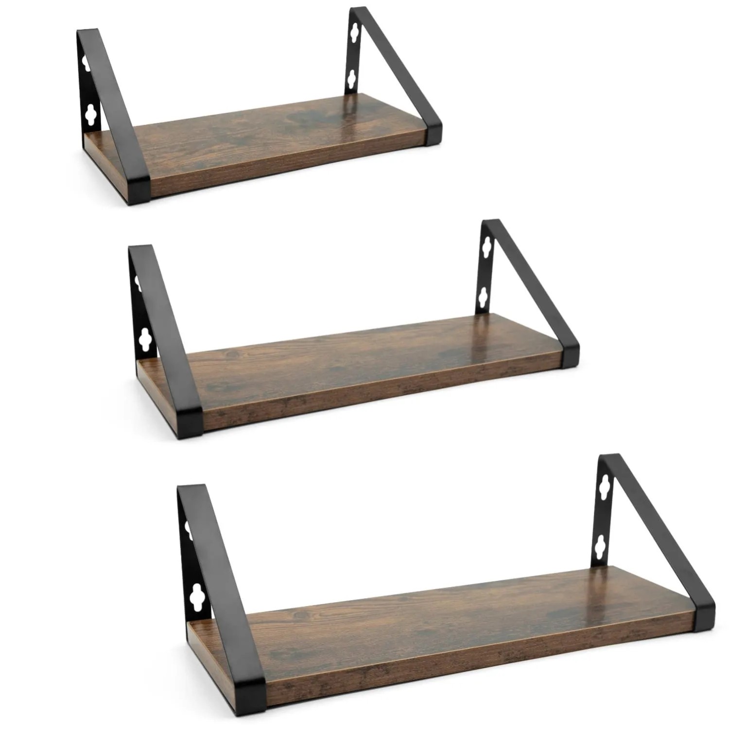 BigDean 3er Set Wandregal Set Regal Vintage Wall Shelf 2 Montagemöglichkeiten 30/35/40 cm Regal Wand Schweberegal Regalbrett Regale für Wände kaufen bei OBI