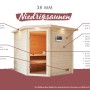 Karibu Elea Sauna Set aus Fichte mit Ofen und integr. Steuerung. Massivholzsauna für den Innenbereich.
