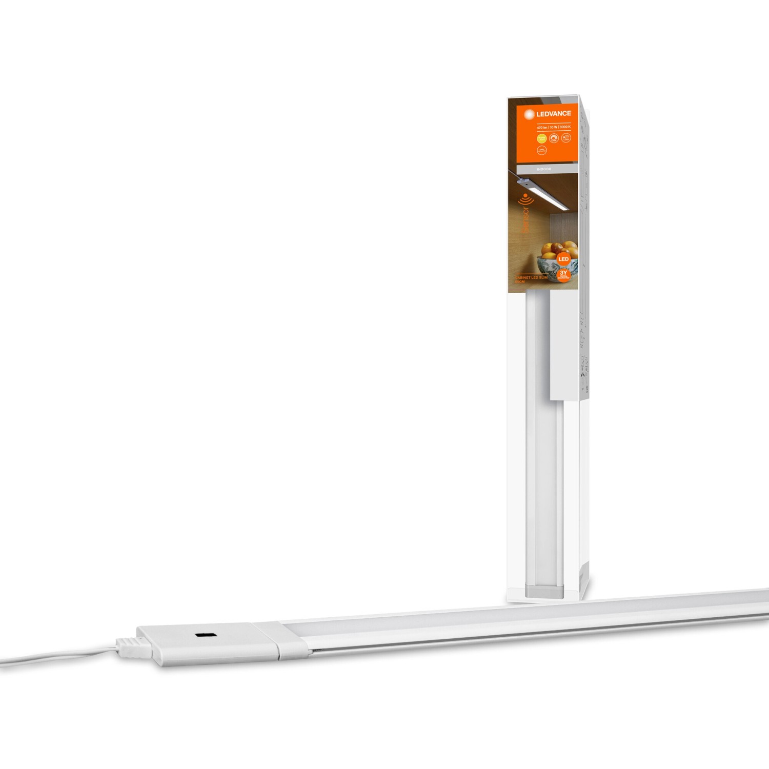 Ledvance LED-Unterbauleuchte Cabinet Slim 50 cm, weiße Niedervoltleuchte mit Bewegungssensor.