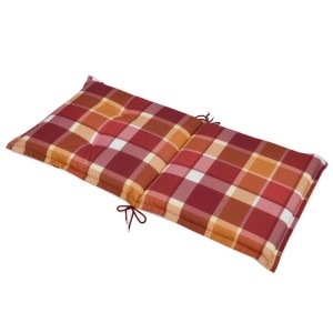Beautissu Niederlehner Auflage Sunny RO, 100x50cm, rot kariert für Gartenstuhl.