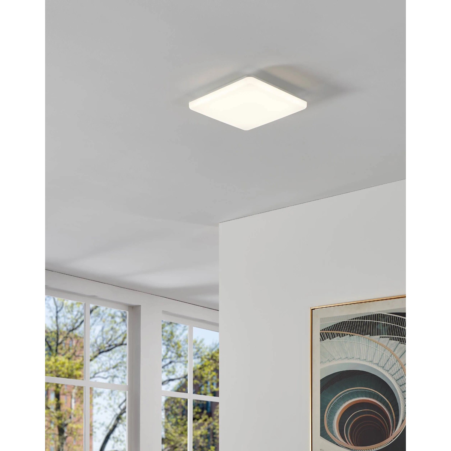 Quadratische, weiße LED-Deckenleuchte Expert Castagneto (31x31 cm) für Feuchträume.