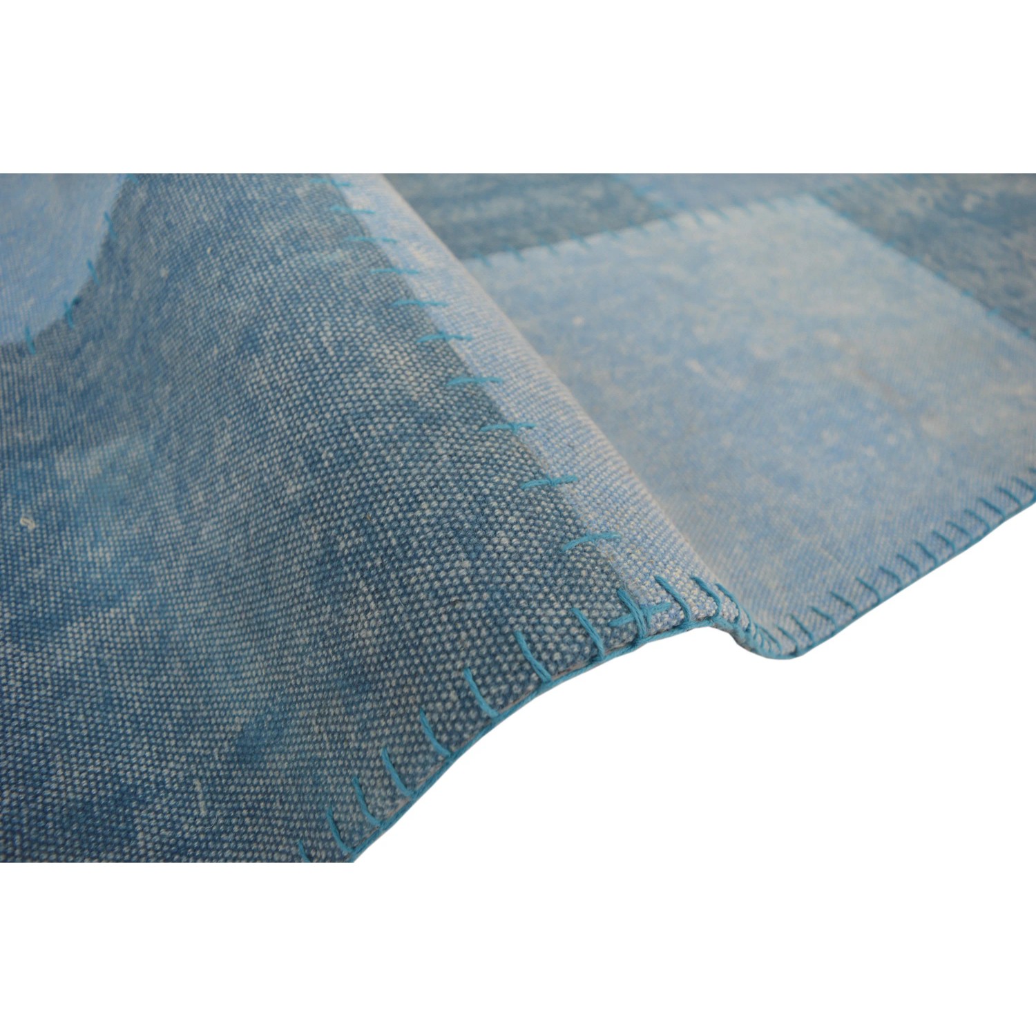 Kayoom Vintageteppich Lyrical 110, blau-multicolor, 160x230 cm. Flachflor mit Patchwork-Design.