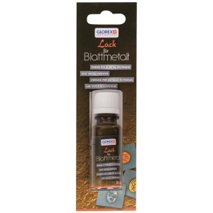 Glorex Lack für Blattmetall, seidenmatt, 20 ml Flasche. Schutzlack für Künstlerbedarf.