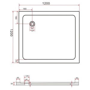 Glasdeals Duschwanne Duschtasse Acryl 5 x 120 x 120 cm 3917
