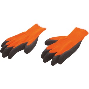 Orangefarbene LUX-TOOLS Winterhandschuhe Gr. 9 mit Anti-Rutsch-Beschichtung für sicheres Arbeiten.
