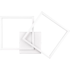 Moderne, titanfarbene LED Deckenleuchte Trail mit schwenkbaren, quadratischen Elementen (44,6 x 39,6 cm).