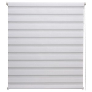 Sol Royal Doppelrollo SolDecor DL2, 50x150cm, weiß, für Fenster, mit transparenten und blickdichten Streifen.