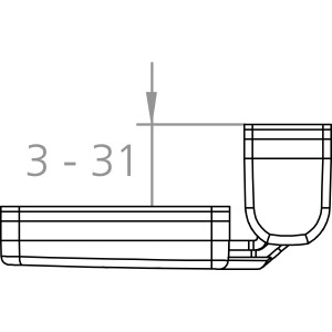 Detailaufnahme der Burg-Wächter Winsafe WS 44: Falzstärke 3-31 mm für optimale Fenstersicherung.