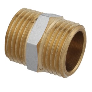 Kirchhoff Doppelnippel, 16,7 mm (3/8 AG), Chrom, Gewindefitting für Sanitär- und Heizungsanlagen.