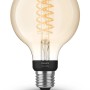 Philips Hue Filament Globe LED-Lampe E27, 7W. Vintage-Look mit warmweißem Licht.