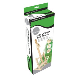 Daler-Rowney Mini-Tischstaffelei im Karton, ideal für kleine Kunstwerke und Präsentationen.
