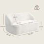Cremeweißes HOMCOM 2-Sitzer Sofa mit Maßen: 142x85x73,5 cm (BxTxH). Belastbar bis 220 kg. Ideal für Wohnzimmer.