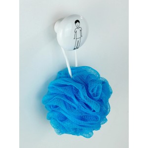 Weißer Wandhaken Arles mit Mann-Motiv, ideal als Handtuchhalter im Bad.