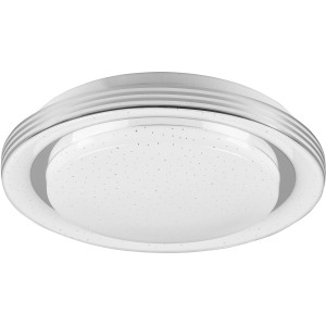 Weiße Reality LED-Deckenleuchte Atria mit Sternenhimmel-Effekt. Dimmbar und mit Fernbedienung.