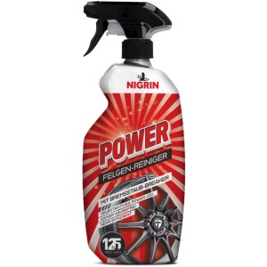 Nigrin Power Felgenreiniger 750ml Flasche mit Sprühkopf für Autopflege.