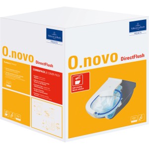 Verpackung des Villeroy & Boch WC-Set O.novo Tiefspüler spülrandlos mit WC-Sitz