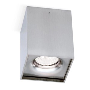 Orion Aufbaustrahler Starlight, eckig, satin-nickel, GU10. Modernes Aluminium-Spotlicht für Decke/Wand.