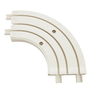 Gardinia Erkerbogen, 3-läufig, weiß, für Gardinenschienen. 90° Bogen zur Deckenmontage.