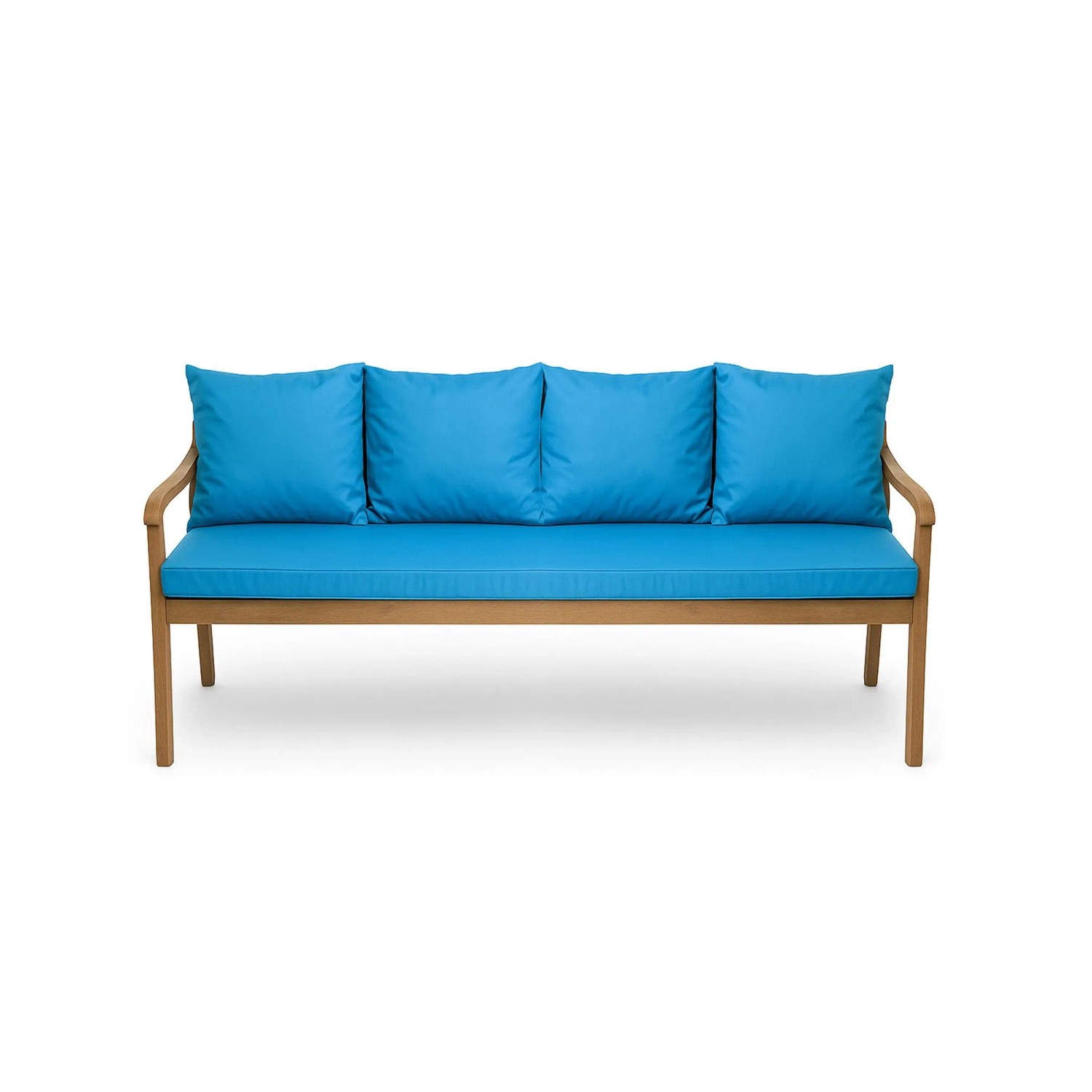 Blaues Setgarden Bankkissen-Set für 3-Sitzer Gartenbank, bestehend aus Sitz- und Rückenkissen.