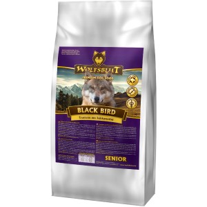 Wolfsblut Black Bird Senior Trockenfutter mit Truthahn und Süßkartoffel, 2kg Packung.