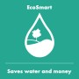 EcoSmart Logo: Wassertropfen mit Baum, spart Wasser und Geld.