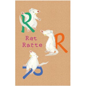 Komar Wandbild ABC Animal R 50x70 cm mit Ratten und Buchstaben für Kinderzimmer