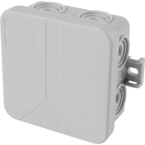 Spelsberg Aufputz Verbindungsdose IP55, grau, für Feuchträume, staub- und wassergeschützt.
