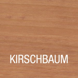 Holzbeize Kirschbaum für Innen, Farbton und Maserung auf Holz.