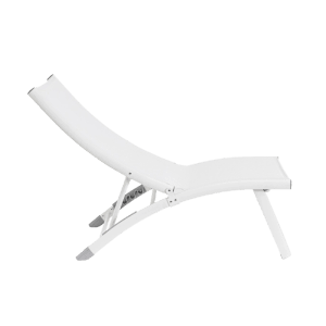 Weißer Bizzotto Lounge-Sessel Taylor, verstellbare Gartenliege für Terrasse und Garten.