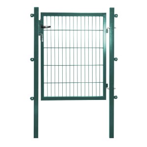 Solid Einzeltor Stahl Grün mit Füllung für Stabmatte 125 cm x 100 cm