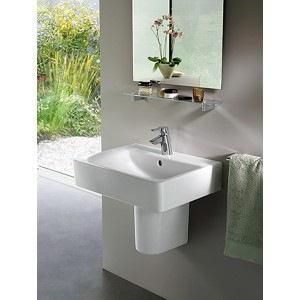 Ideal Standard Connect Cube Waschtisch, 60x46 cm, weiß, mit Hahnloch und Überlauf.