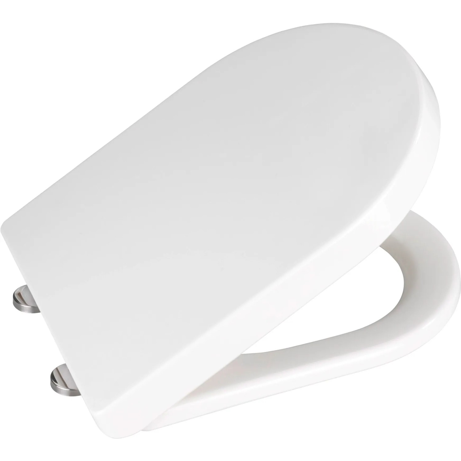 Wenko WC-Sitz Calla, Thermoplast, Weiß, mit Absenkautomatik und rostfreier Befestigung.