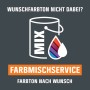 Symbolbild OBI Farbmischservice: Farbeimer mit Farbtropfen in Wunschfarben.