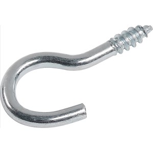 Gebogener, verzinkter LUX Schraubhaken, 2,6 x 30 mm, für Deckenhaken und Befestigungen.