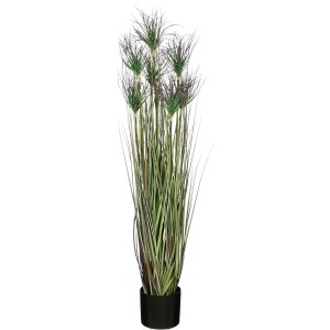 Mica Decorations Katzengras im Topf, violett, 115cm hoch. Dekorative Kunstpflanze für Innenräume.