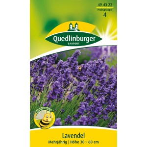 Quedlinburger Lavendel-Samen: Aromatische, violette Blüten auf der Samentüte.