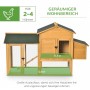 PawHut Zwerghühnerstall aus Holz mit grünem Dach, großem Auslauf und Nistkasten. Bietet Platz für 2-4 Hühner.