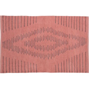 OBI Baumwoll Teppich gemustert Terracotta-Schwarz 60 x 90 cm