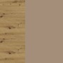Feldmann-Wohnen Eckaufsatzschrank Brerra: Eiche Artisan Holzdekor und RAL 1019 graubeige Matt. Moderner Küchenschrank.