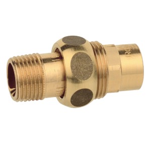 Kirchhoff Verschraubung, 28 mm x 33,3 mm, konisch dichtend, aus Rotguss (RG) für Sanitärinstallationen.